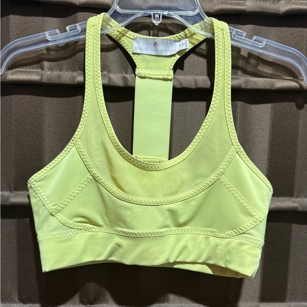 Stella McCartney bright yellow sports bra, size 36